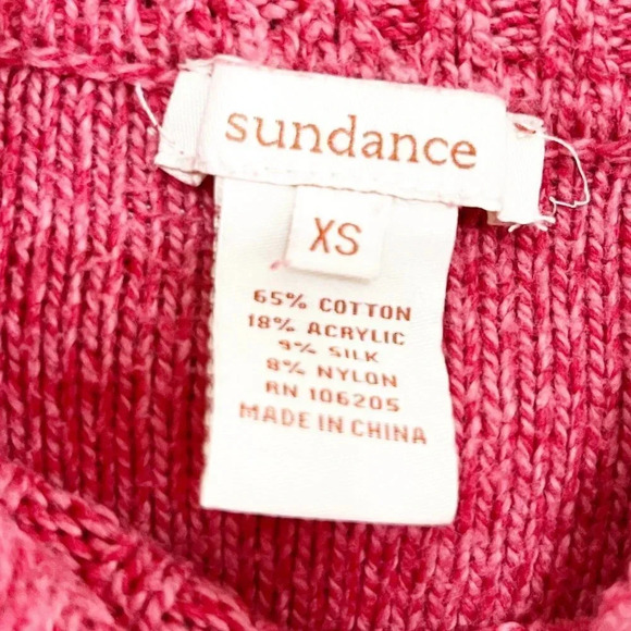 Sundance Pinkish Red Pullover Turtleneck Sweater Cotton Blend Women's Size XS - Picture 5 of 5